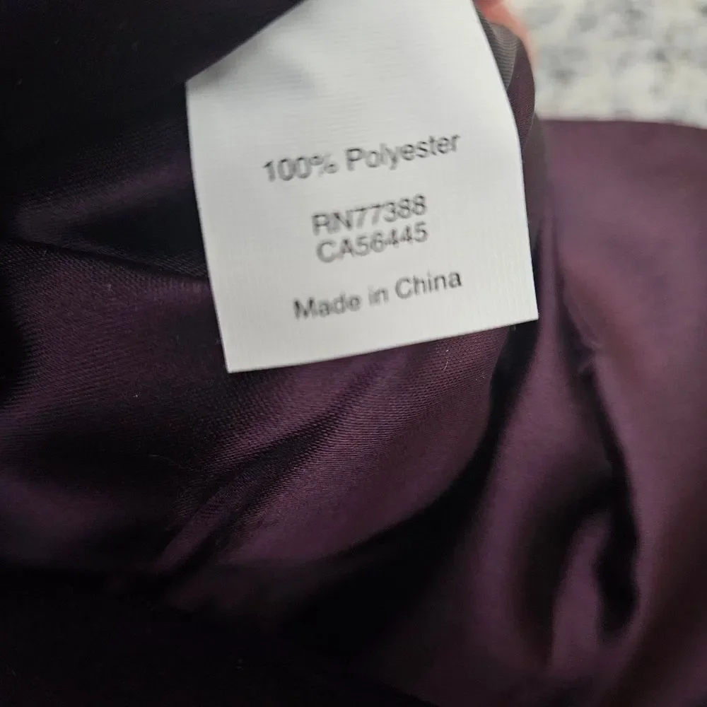 J CREW Purple Satin Foldover Evening Bag Chain Strap Clutch Purse